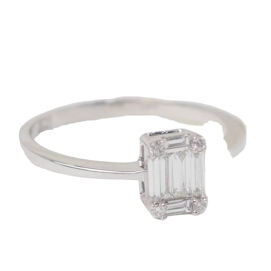 Bague Solitaire en or blanc et diamants - Castafiore