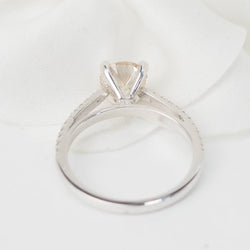 Bague Solitaire en or blanc et diamants - Castafiore