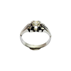 Bague Solitaire en or blanc et diamants - Castafiore