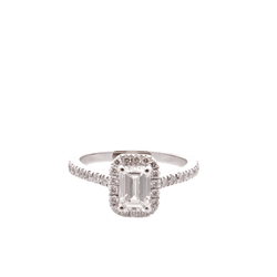 Bague Solitaire en or blanc et diamants - Castafiore