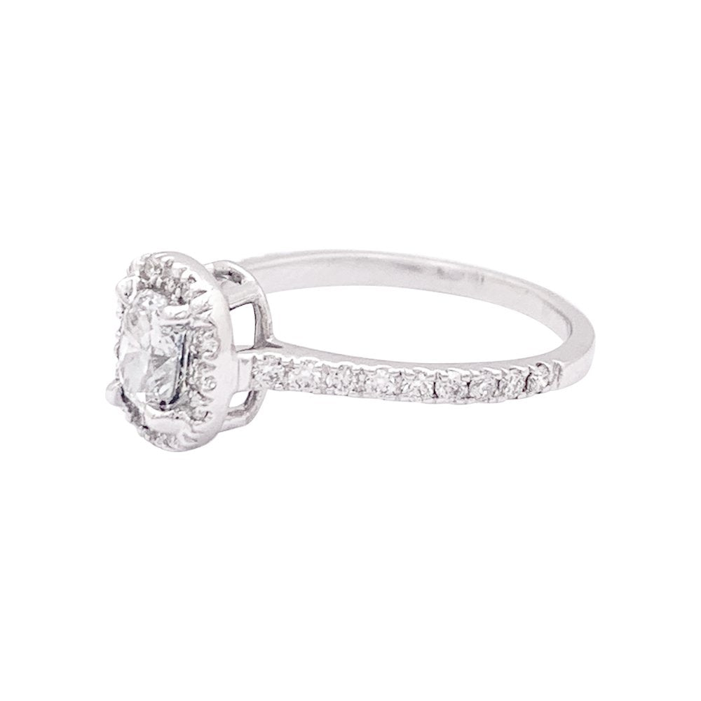 Bague solitaire en or blanc et diamants - Castafiore