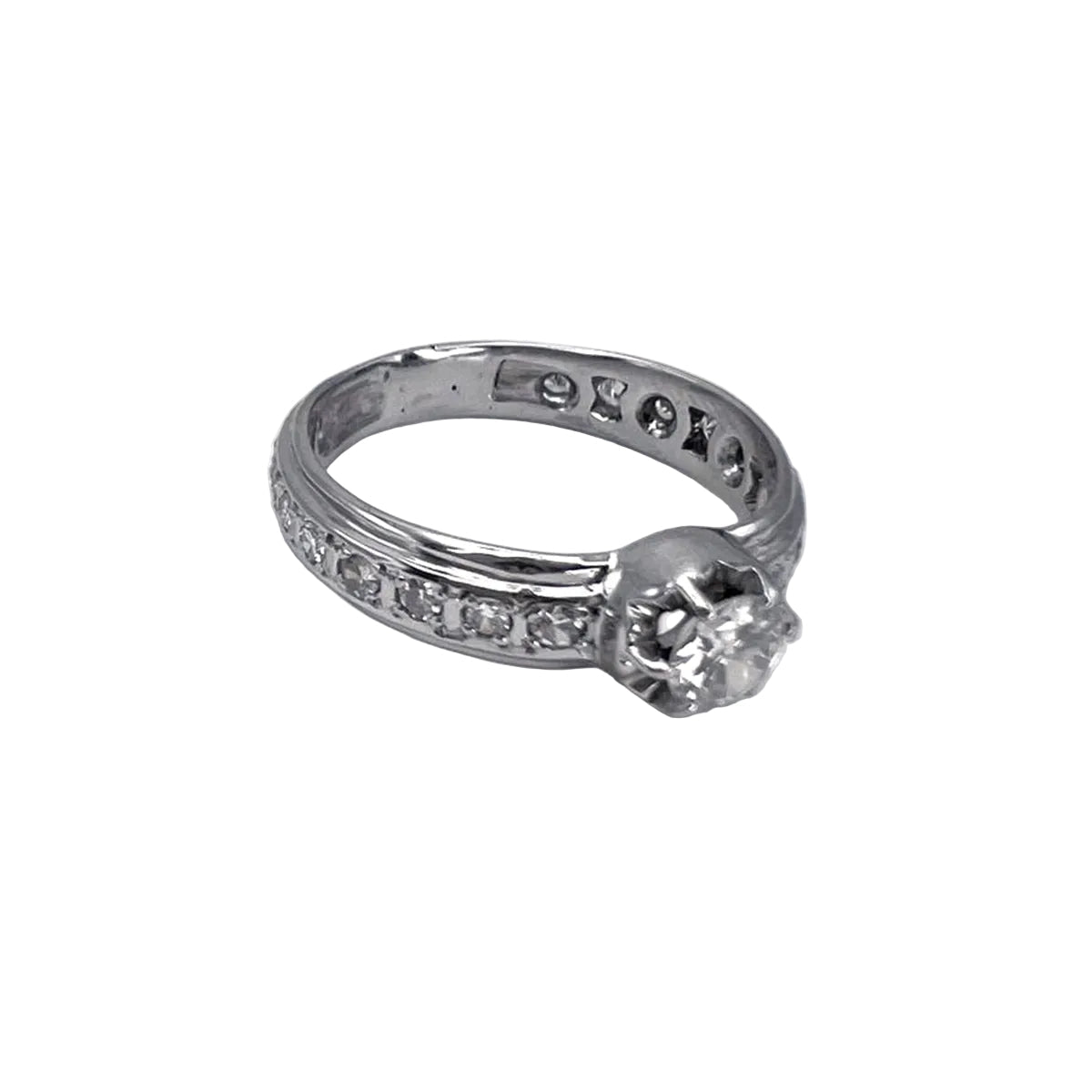 Bague Solitaire en or blanc et diamants - Castafiore