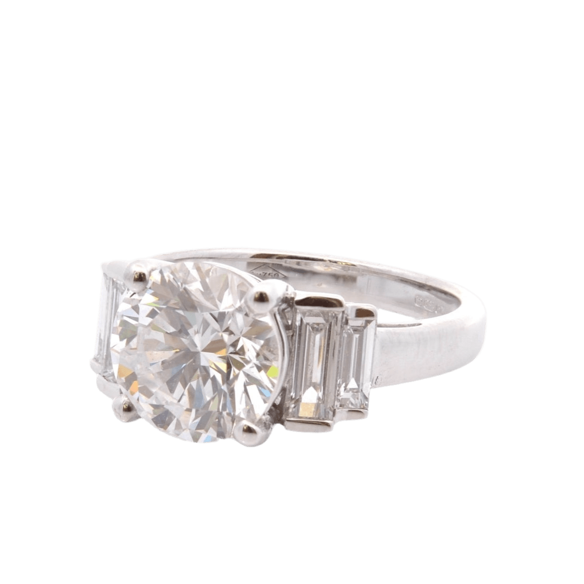 Bague Solitaire en or blanc et diamants - Castafiore