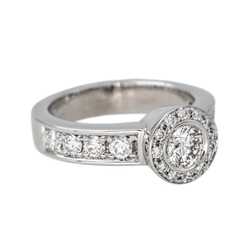 Bague Solitaire en or blanc et diamants - Castafiore