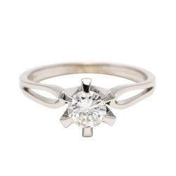 Bague Solitaire en or blanc et diamants - Castafiore