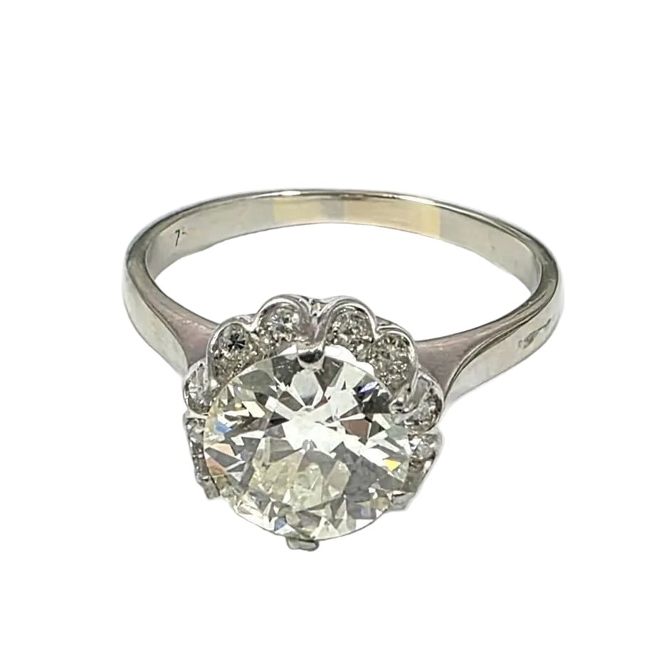 Bague Solitaire en or blanc et diamants - Castafiore