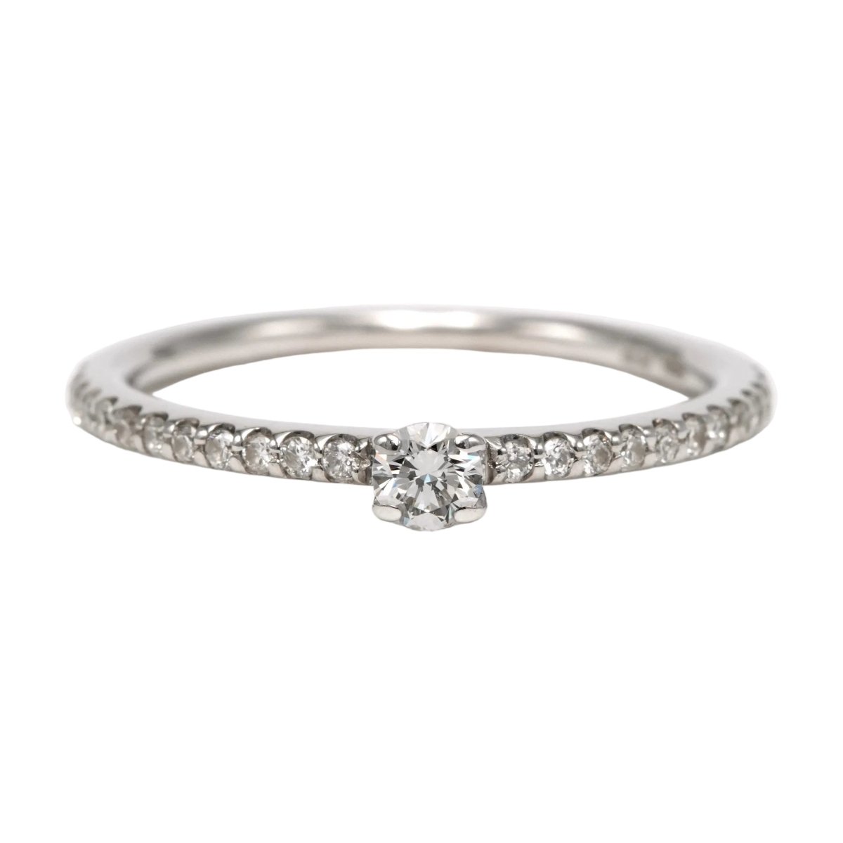 Bague Solitaire en or blanc et diamants - Castafiore