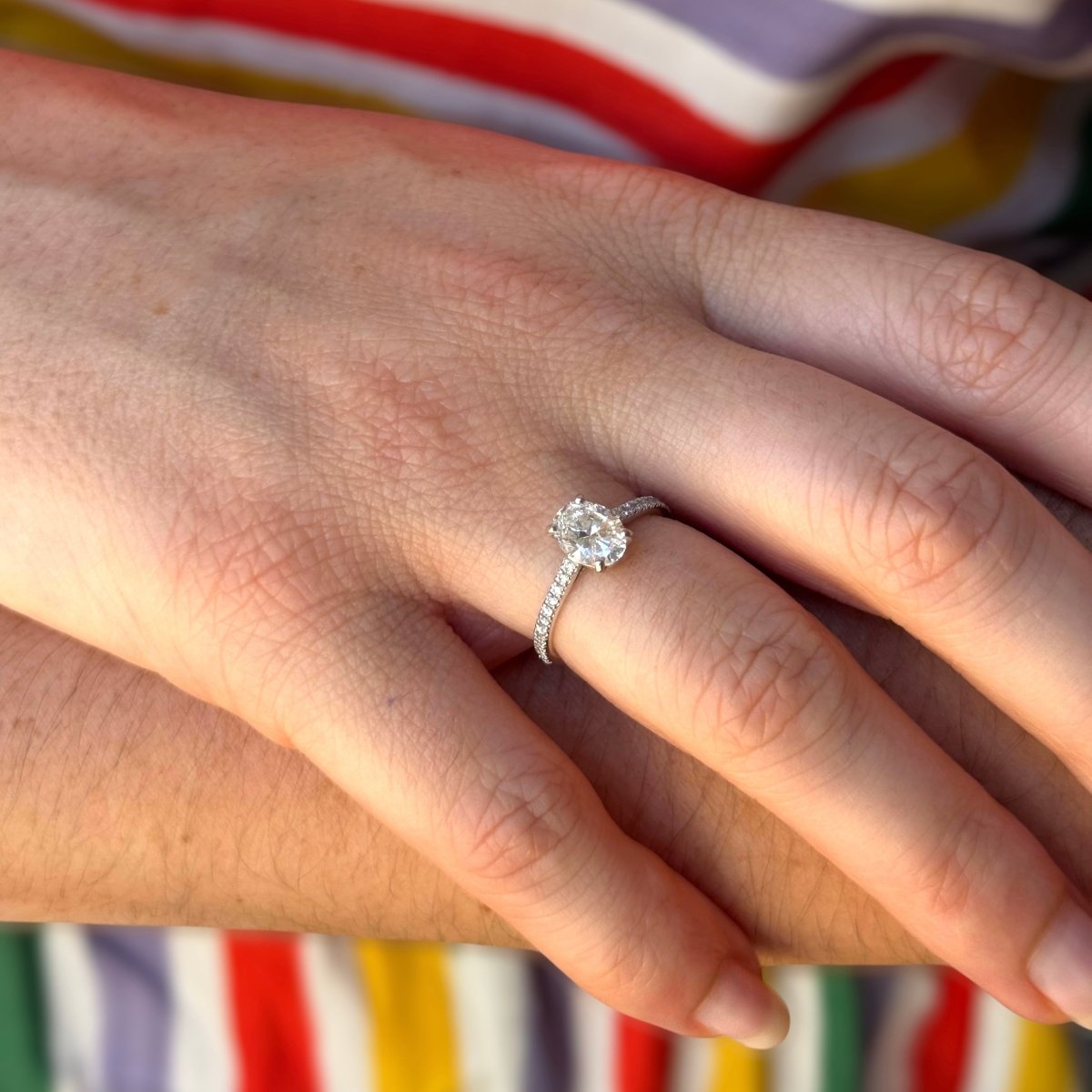 Bague Solitaire en or blanc et diamants - Castafiore