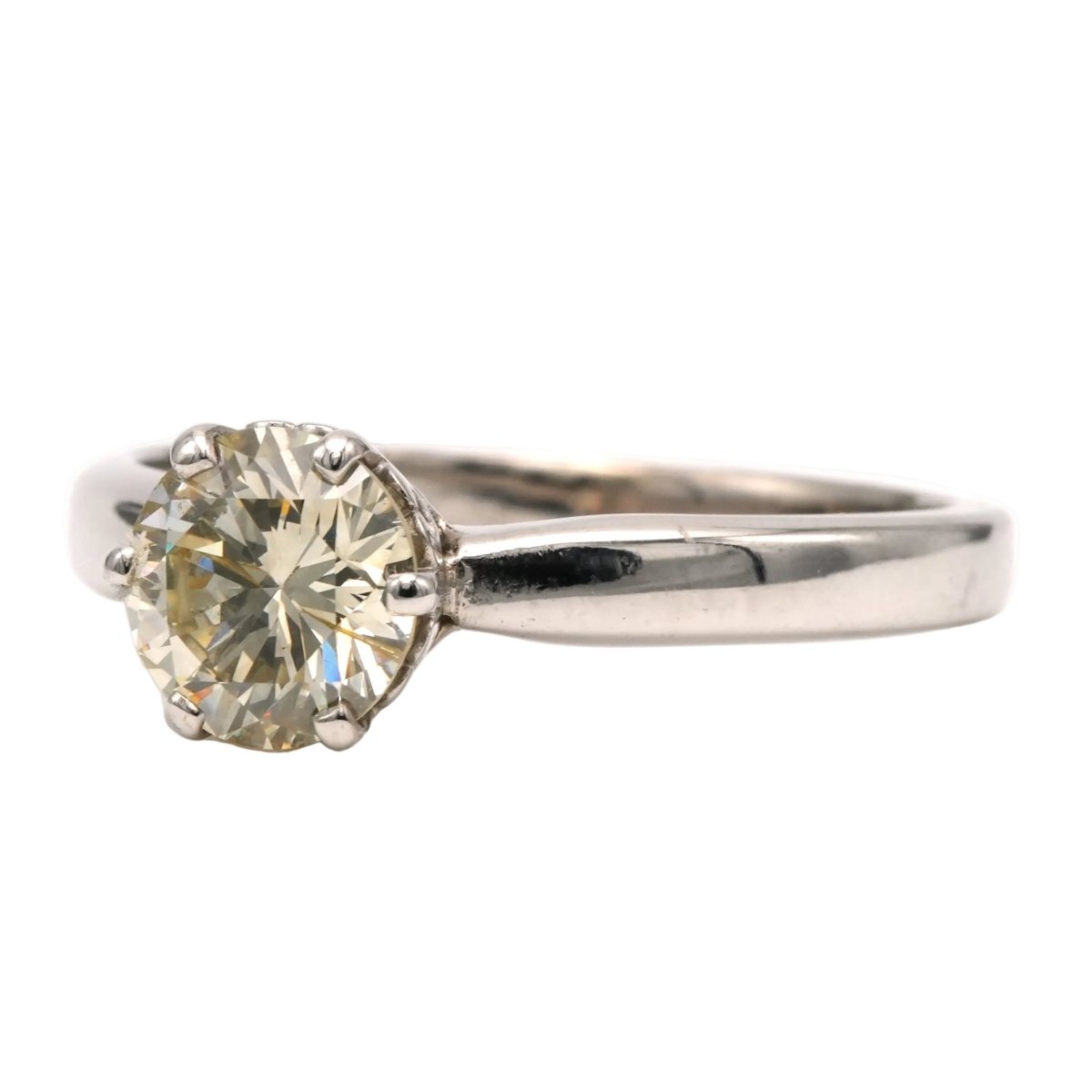 Bague Solitaire en or blanc et diamants - Castafiore