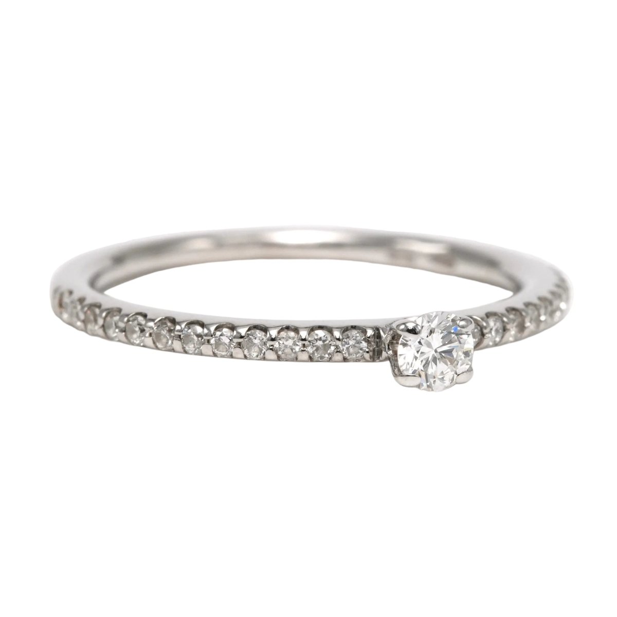 Bague Solitaire en or blanc et diamants - Castafiore