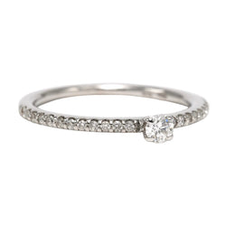 Bague Solitaire en or blanc et diamants - Castafiore