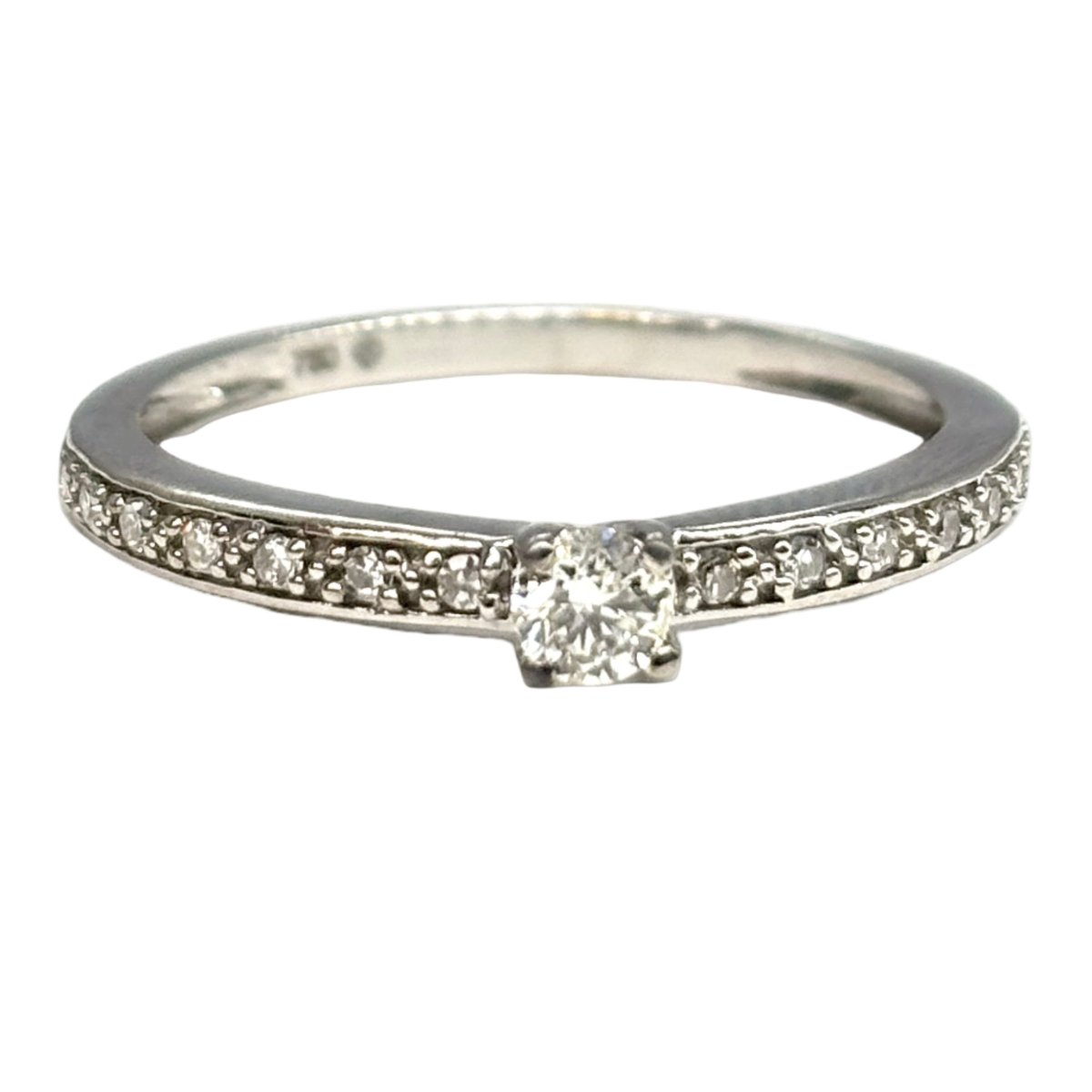Bague Solitaire en or blanc et diamants - Castafiore