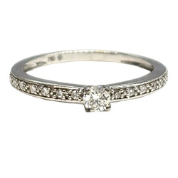 Bague Solitaire en or blanc et diamants - Castafiore