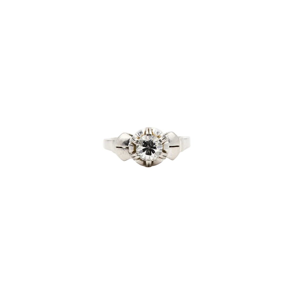 Bague Solitaire en or blanc et diamants - Castafiore