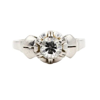 Bague Solitaire en or blanc et diamants - Castafiore