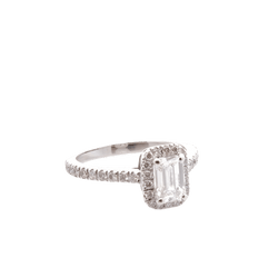 Bague Solitaire en or blanc et diamants - Castafiore