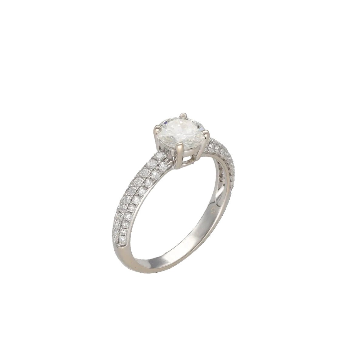 Bague Solitaire en or blanc et diamants - Castafiore
