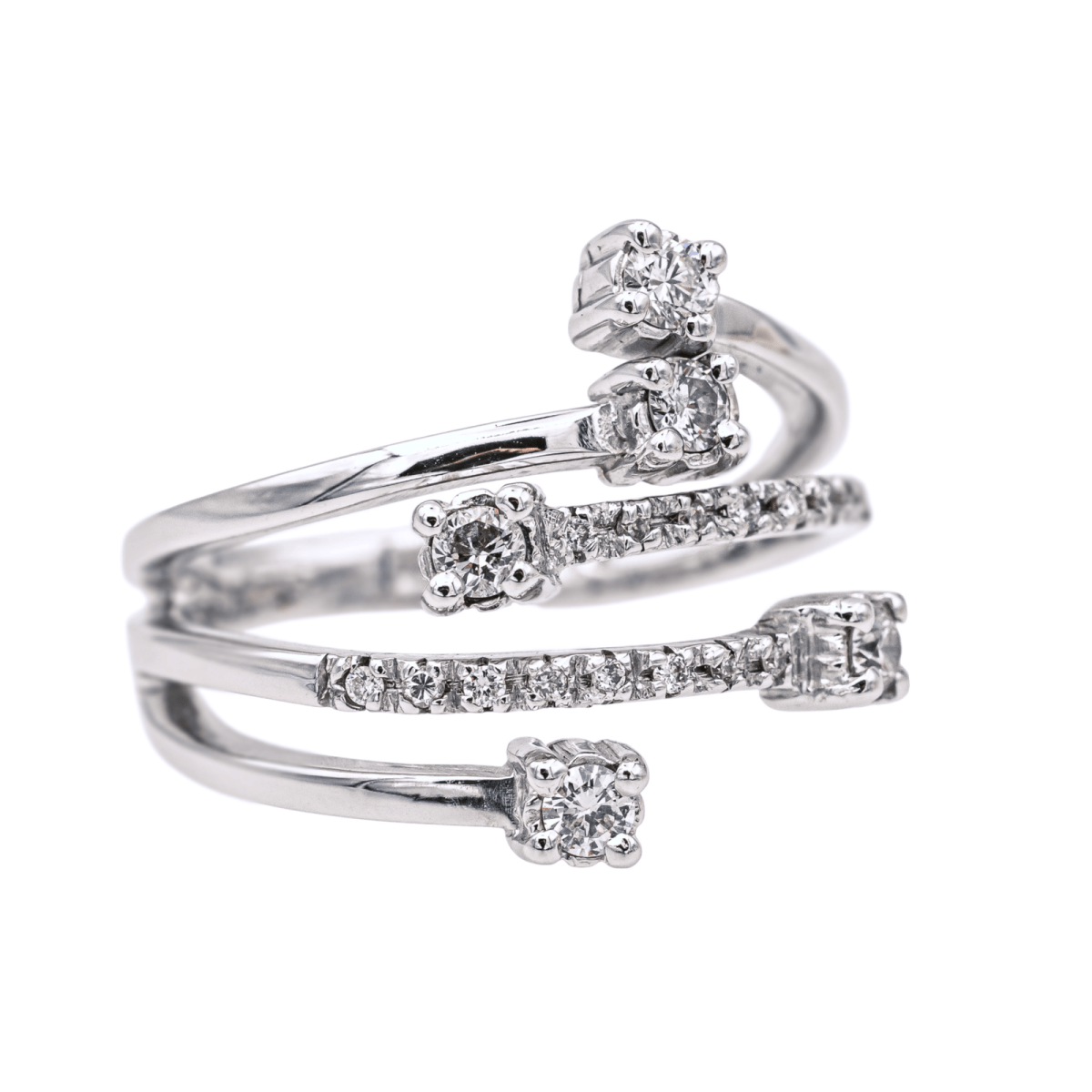 Bague Solitaire en or blanc et diamants - Castafiore