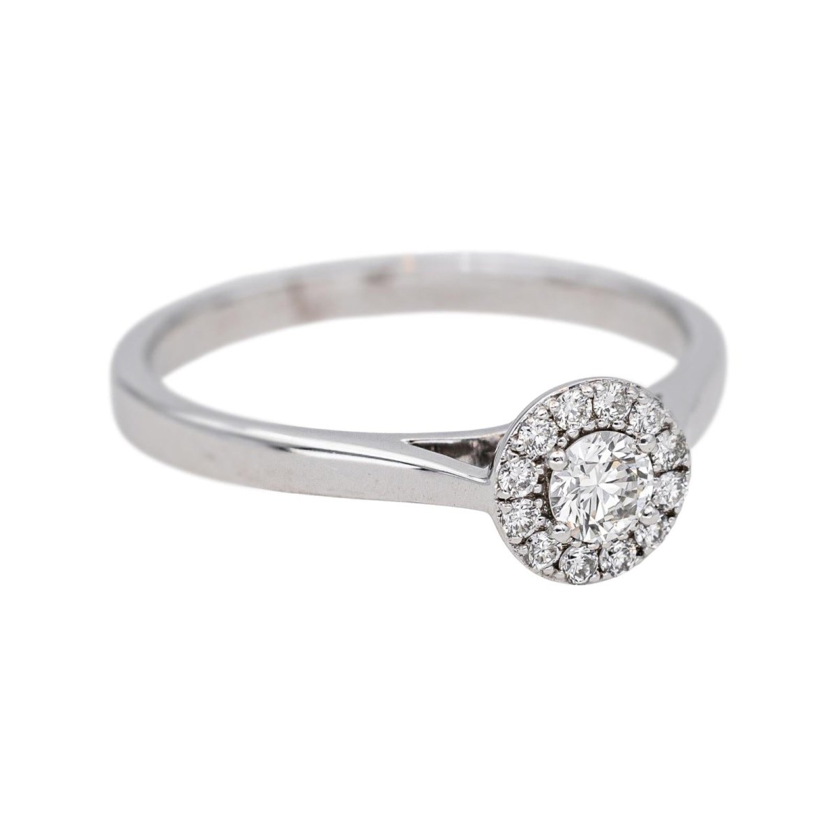Bague Solitaire en or blanc et diamants - Castafiore