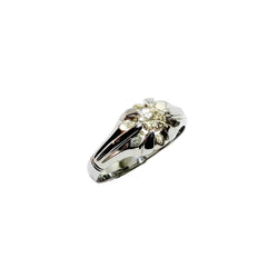 Bague Solitaire en or blanc et diamants - Castafiore