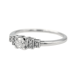 Bague Solitaire en or blanc et diamants - Castafiore