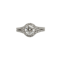Bague Solitaire en or blanc et diamants - Castafiore
