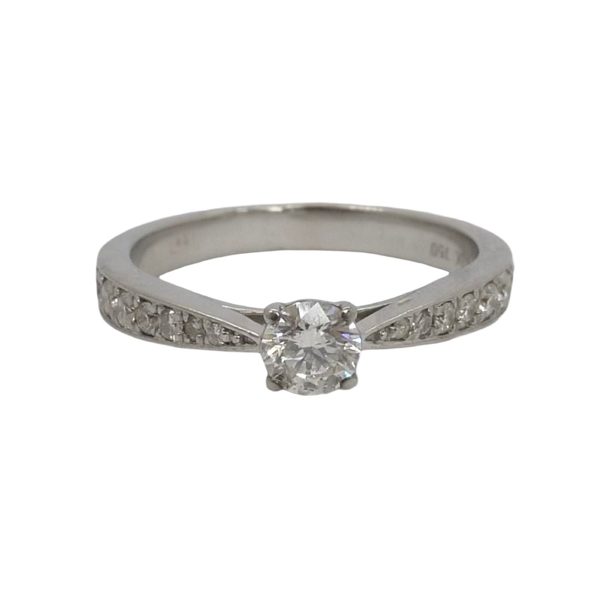 Bague Solitaire en or blanc et diamants - Castafiore