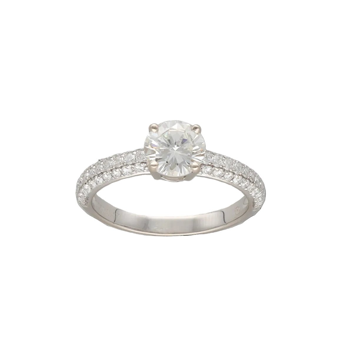 Bague Solitaire en or blanc et diamants - Castafiore