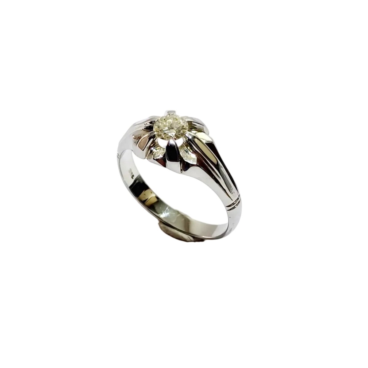 Bague Solitaire en or blanc et diamants - Castafiore