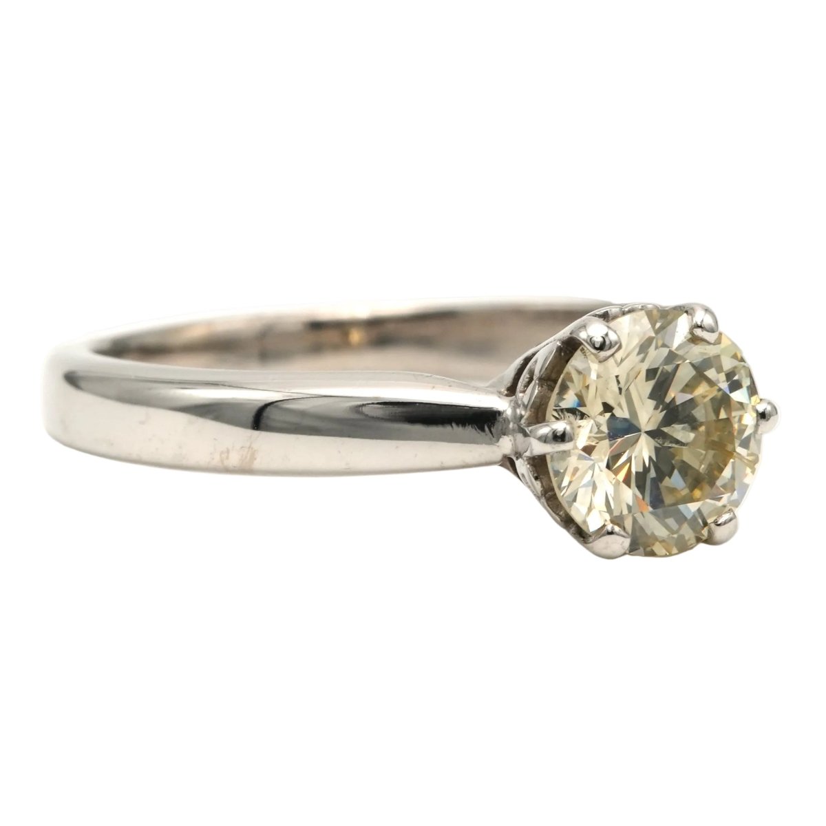 Bague Solitaire en or blanc et diamants - Castafiore