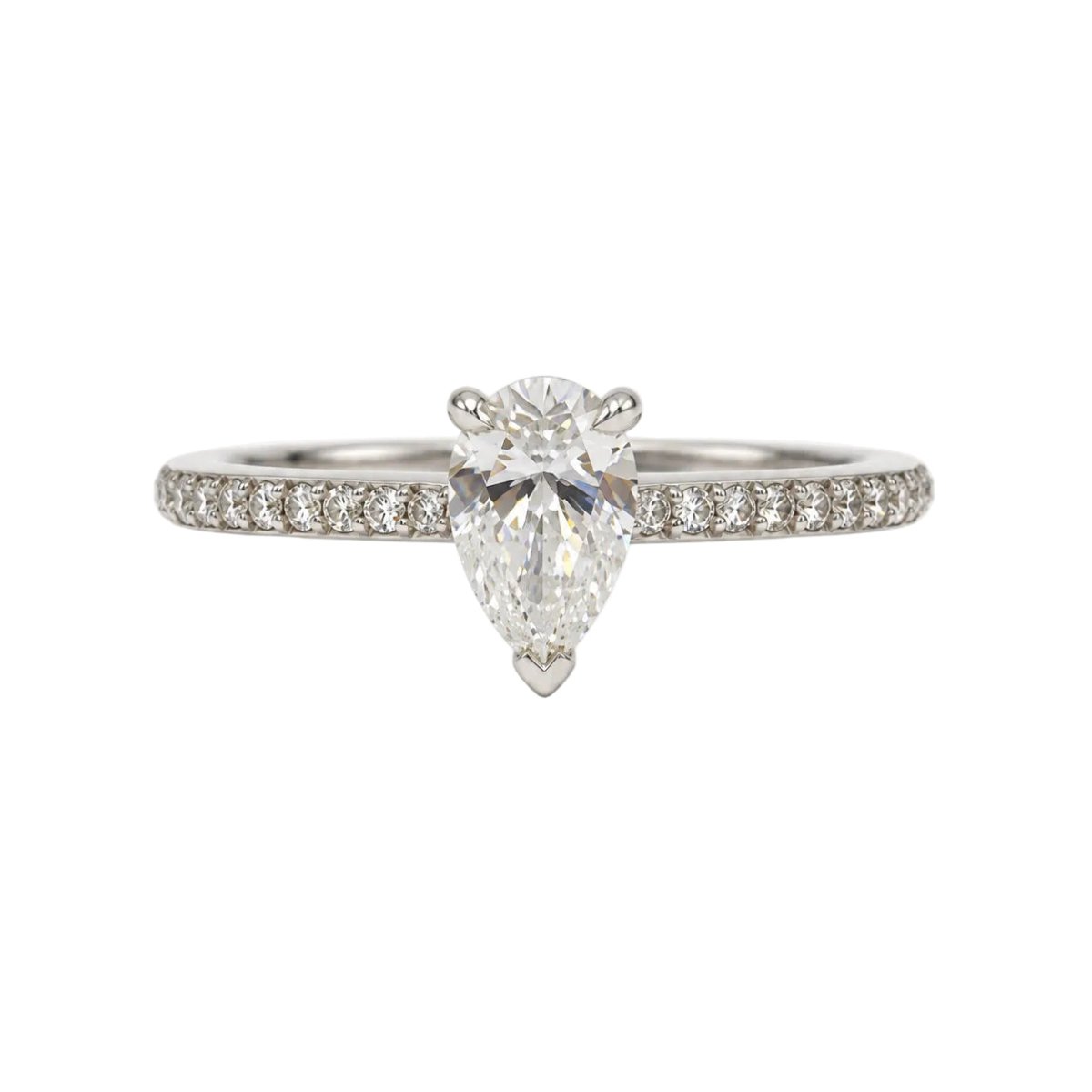 Bague Solitaire en or blanc et diamants - Castafiore