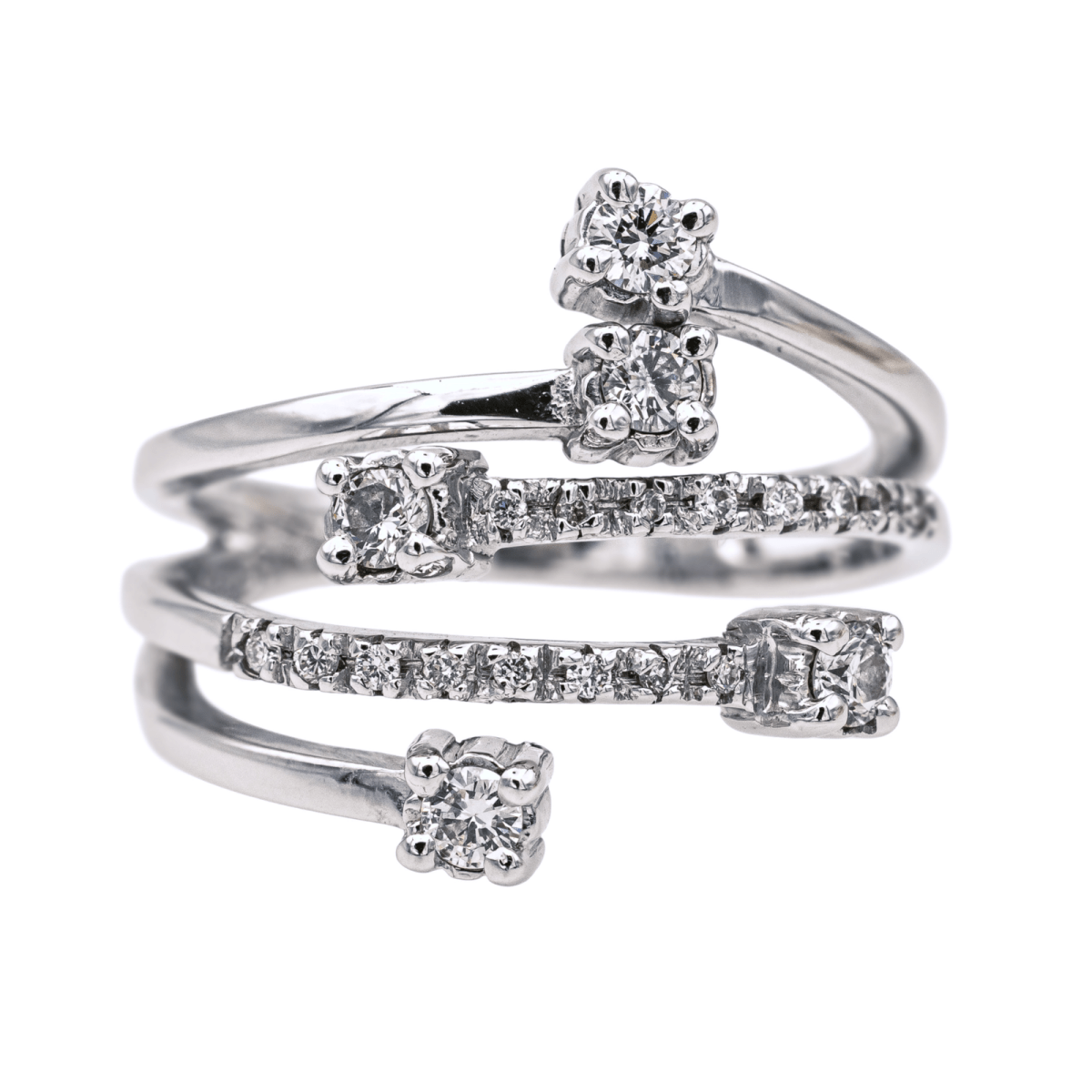 Bague Solitaire en or blanc et diamants - Castafiore