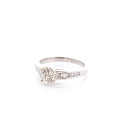 Bague Solitaire en or blanc et diamants - Castafiore