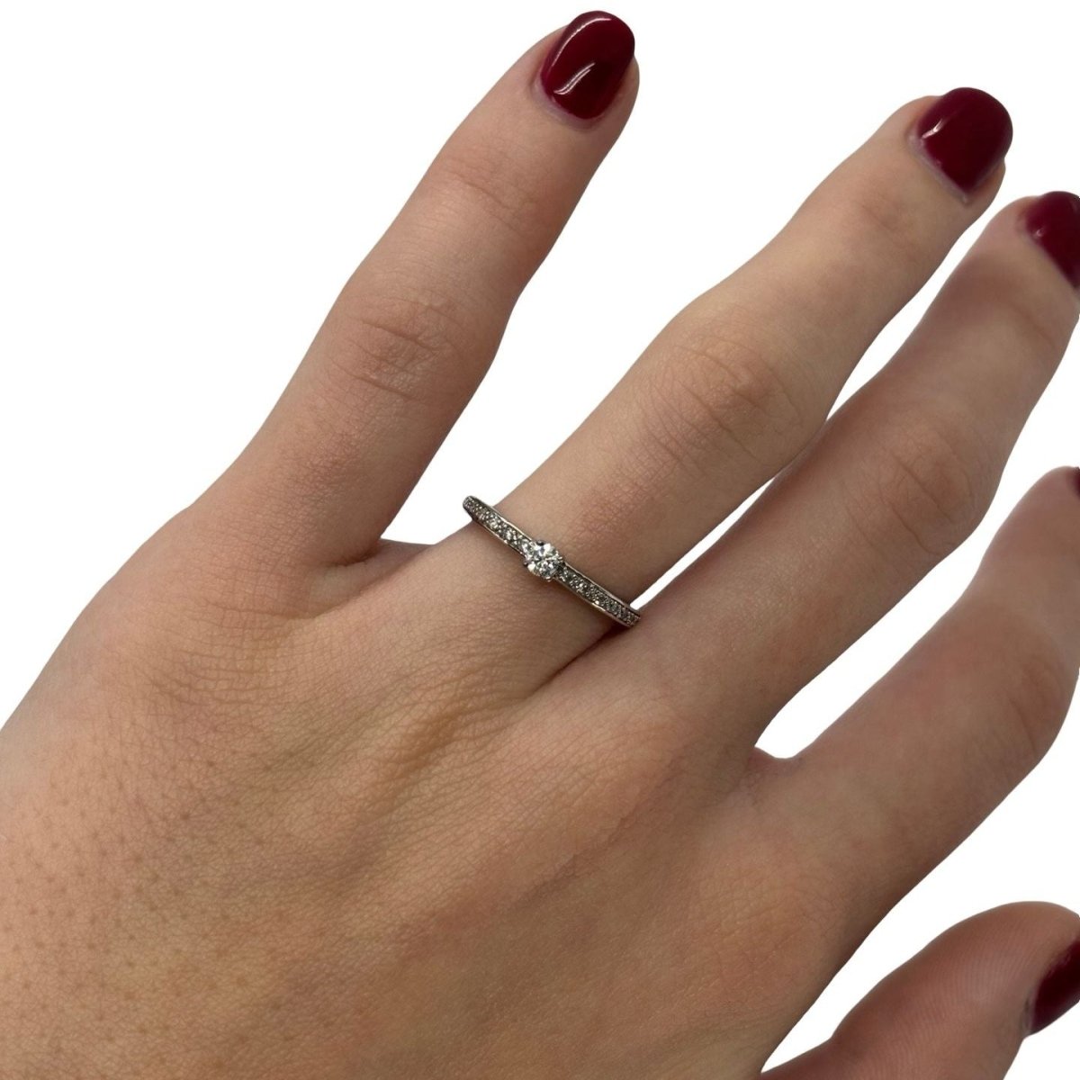 Bague Solitaire en or blanc et diamants - Castafiore