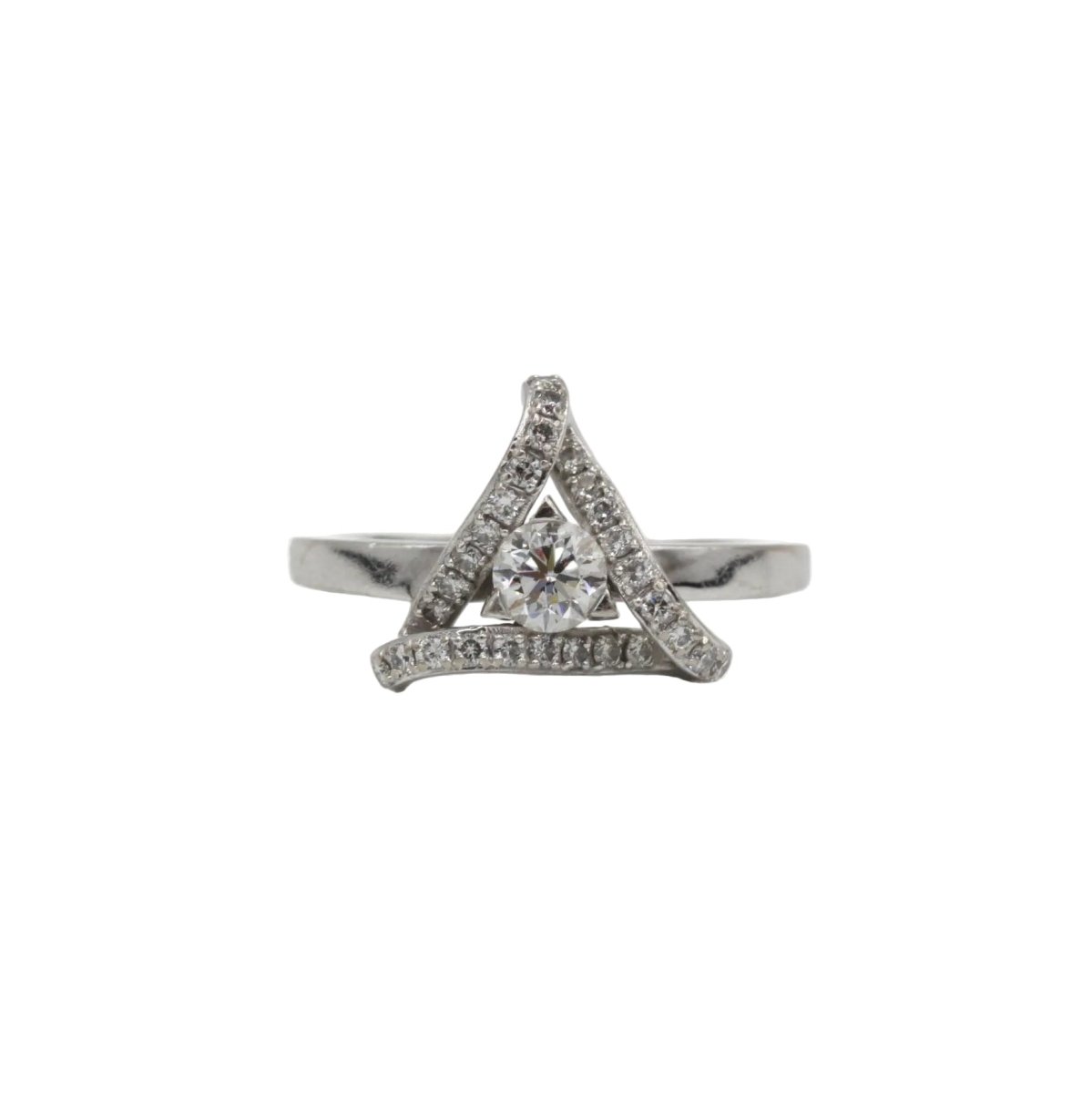 Bague Solitaire en or blanc et diamants - Castafiore