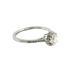 Bague solitaire en or blanc et diamants - Castafiore
