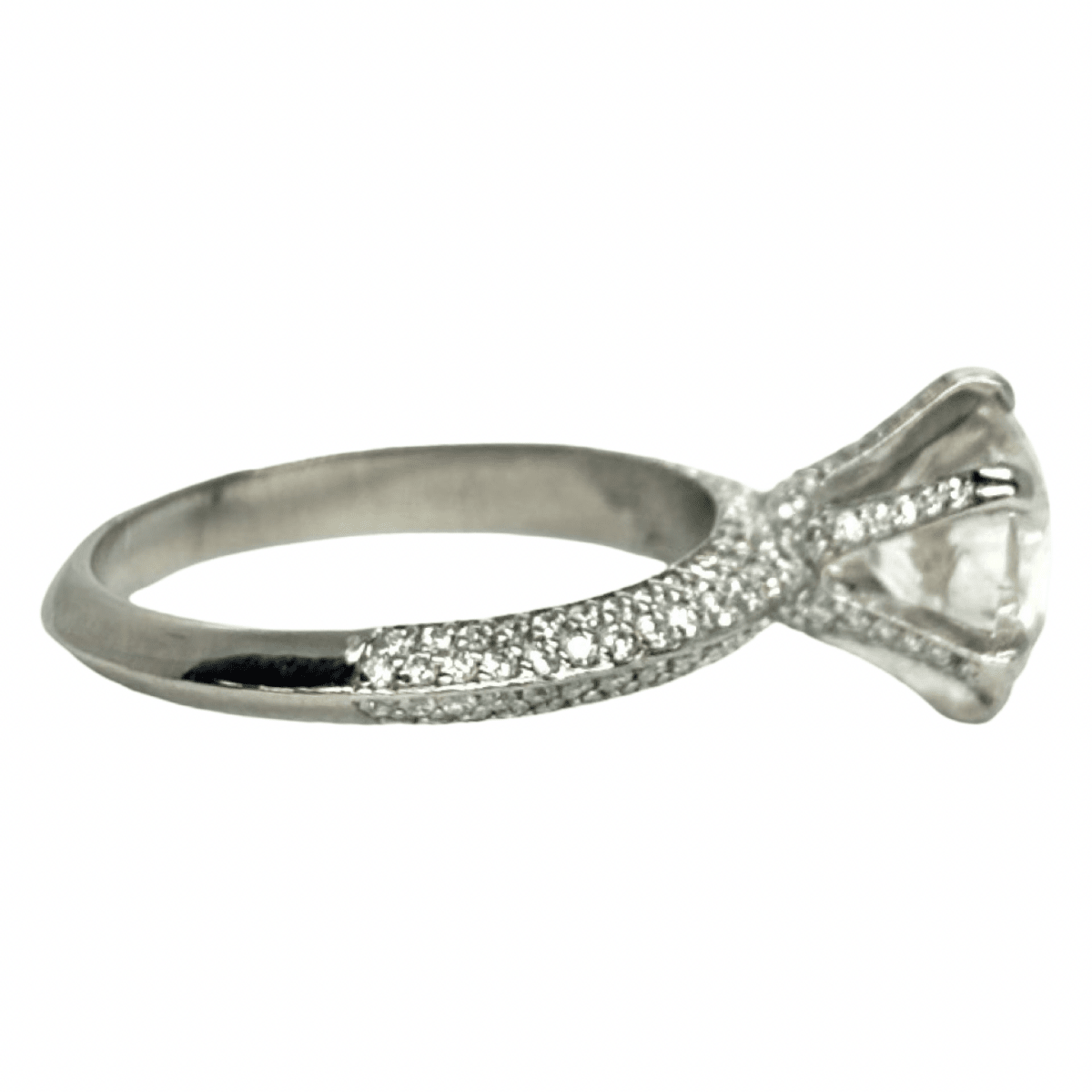 Bague Solitaire en or blanc et diamants - Castafiore