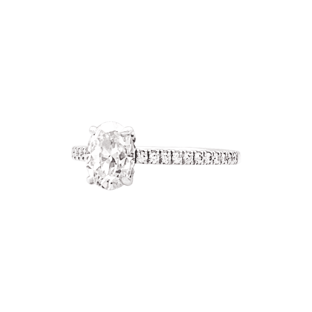 Bague Solitaire en or blanc et diamants - Castafiore