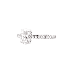 Bague Solitaire en or blanc et diamants - Castafiore