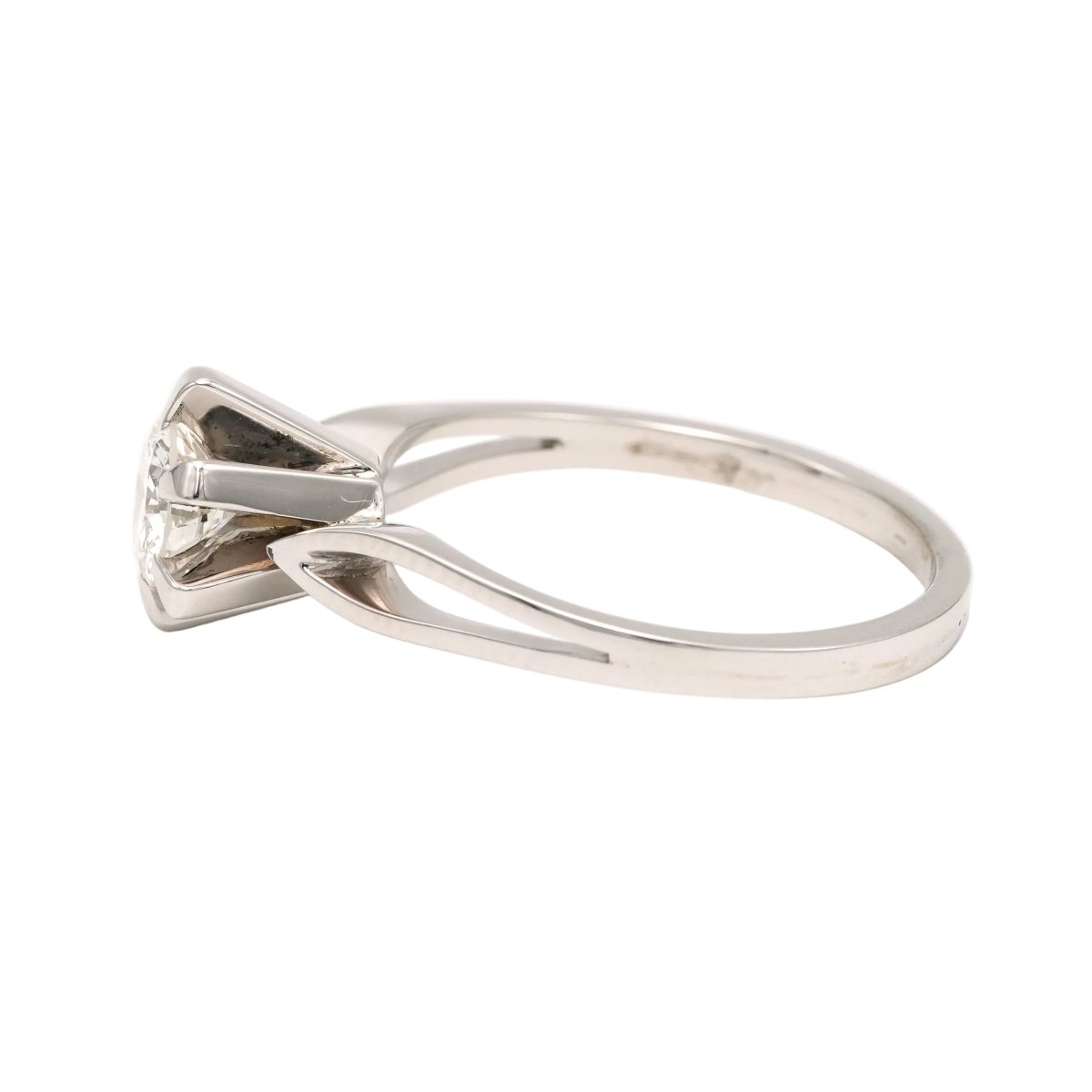 Bague Solitaire en or blanc et diamants - Castafiore