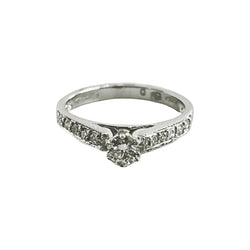 Bague Solitaire en or blanc et diamants - Castafiore