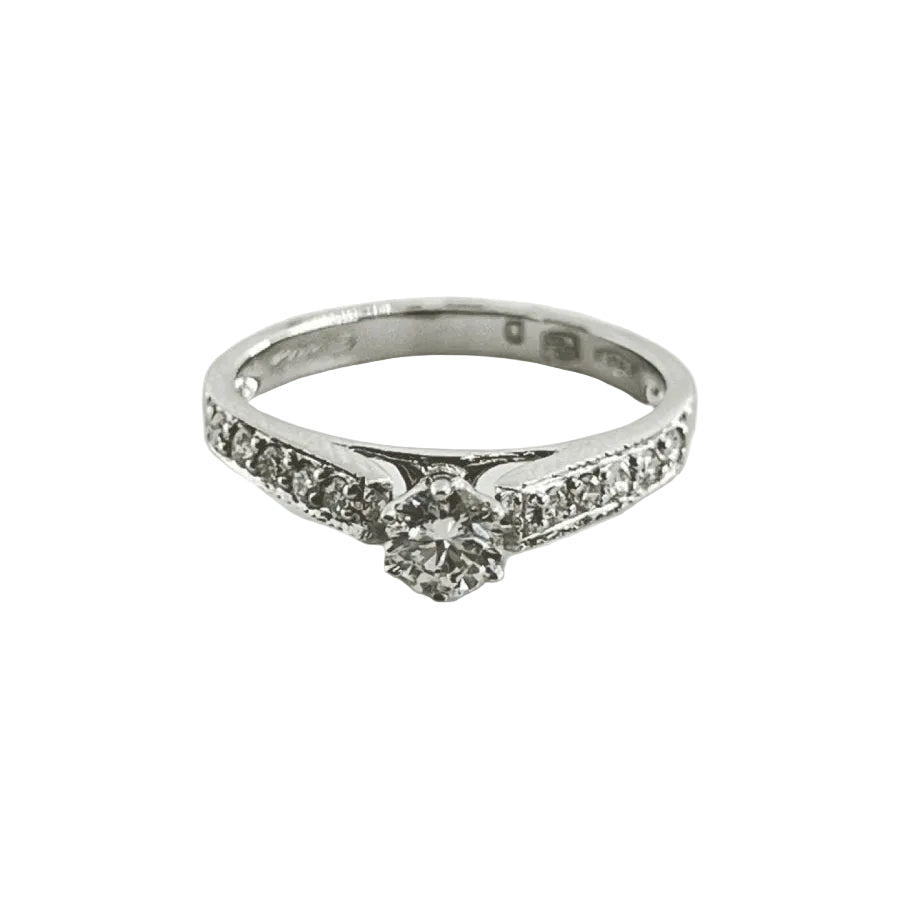 Bague Solitaire en or blanc et diamants - Castafiore