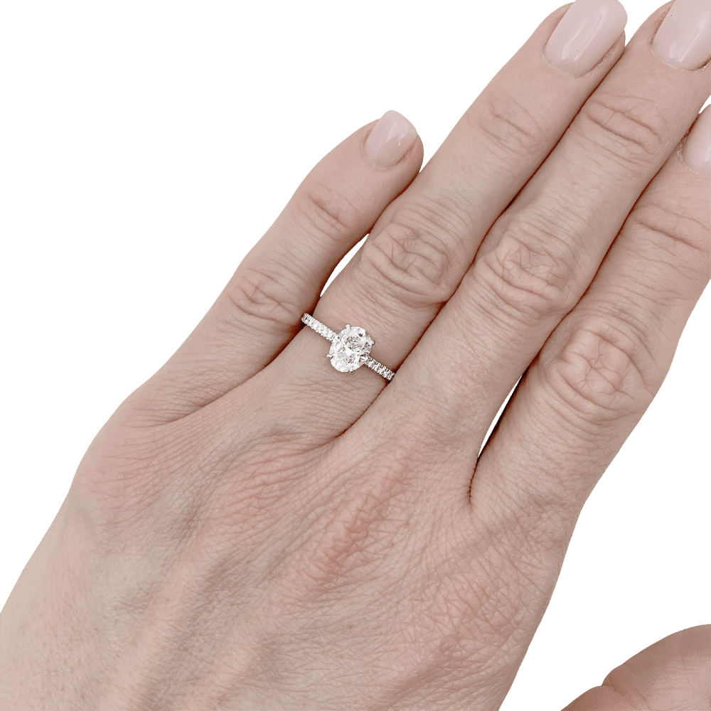 Bague Solitaire en or blanc et diamants - Castafiore