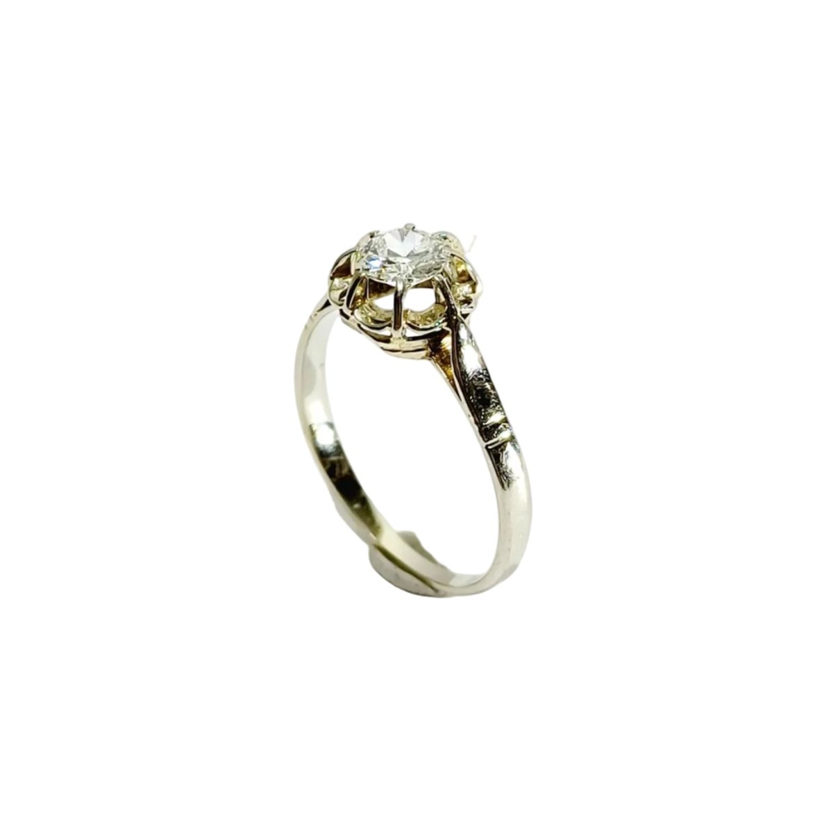Bague Solitaire en or blanc et diamants - Castafiore