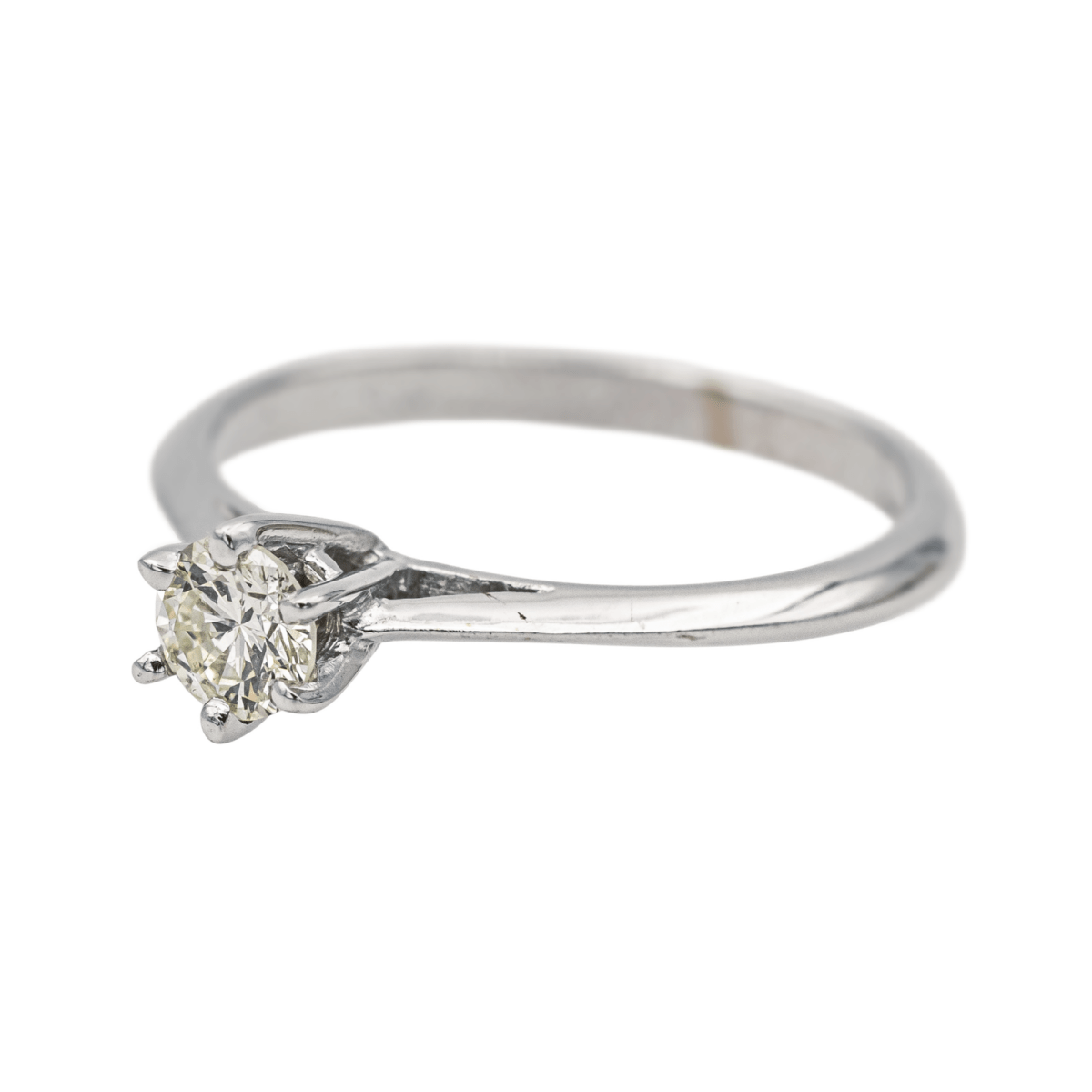 Bague Solitaire en or blanc et diamants - Castafiore