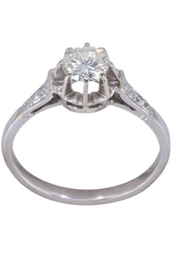 Bague Solitaire en or blanc et diamants - Castafiore