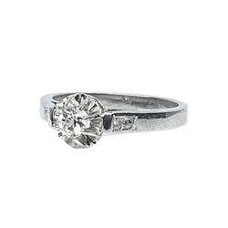 Bague Solitaire en or blanc et diamants - Castafiore