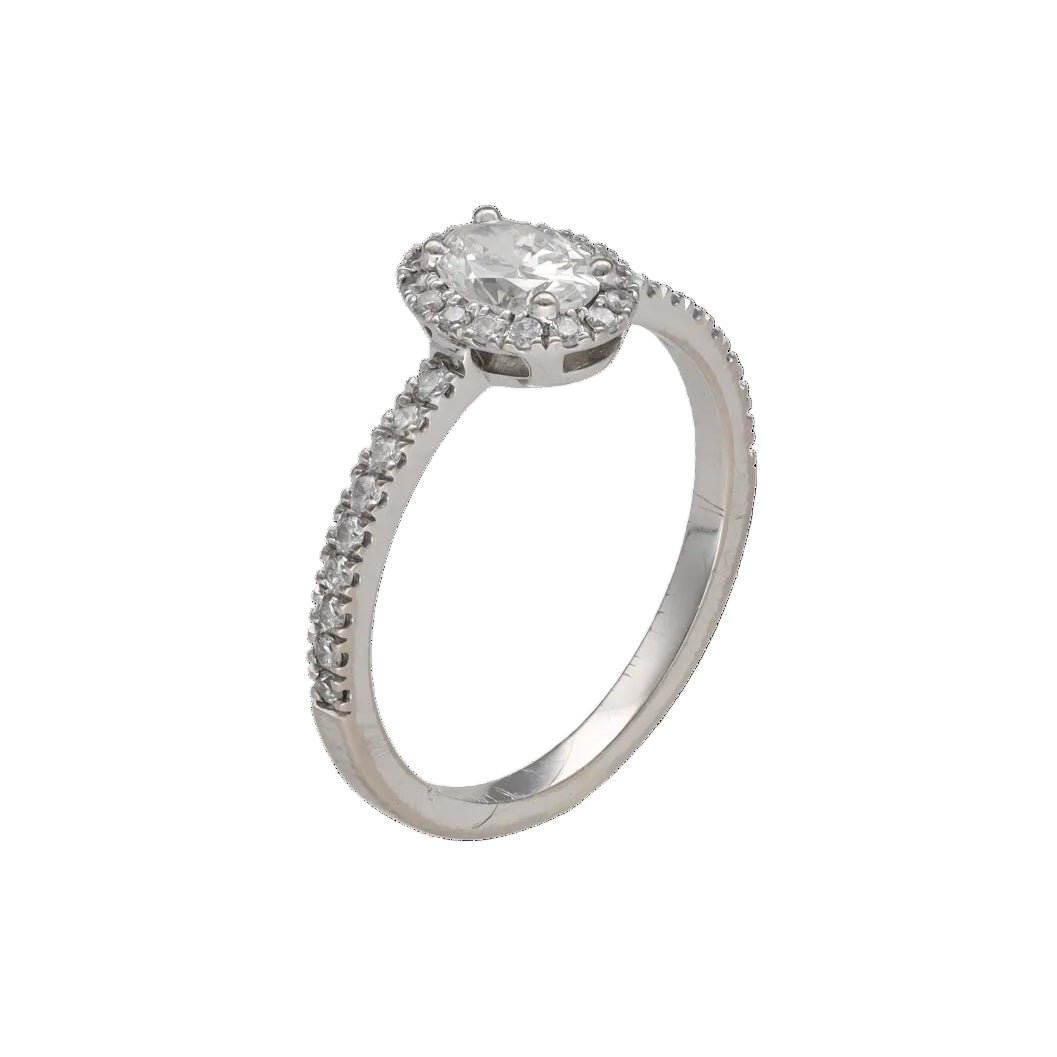 Bague Solitaire en or blanc et diamants - Castafiore