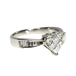 Bague Solitaire en or blanc et diamants - Castafiore