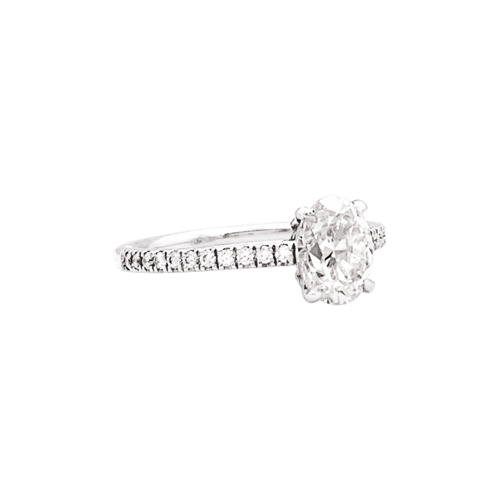 Bague Solitaire en or blanc et diamants - Castafiore
